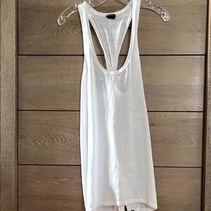 Club Monaco White Linen Backless Tank Top